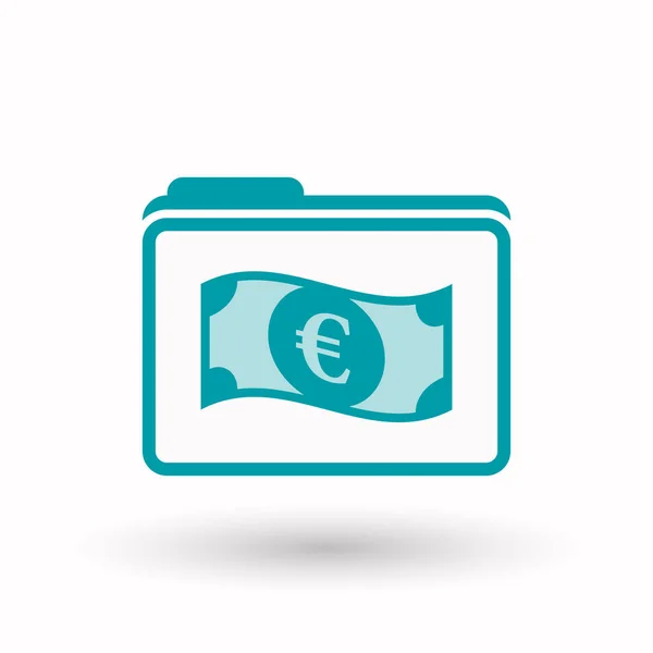 Isolated folder with  an euro bank note — Stock Vector