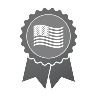 Birleşik Devletleri bayrağı sallayarak ile izole rozet