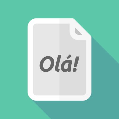 Uzun gölge Hello metnini belgeyle! Portekizce lan