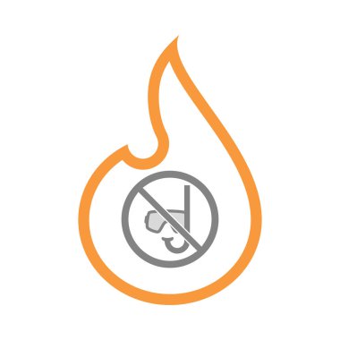 İzole alev dalış bir gözlük ve bir değil bir şnorkel ile al