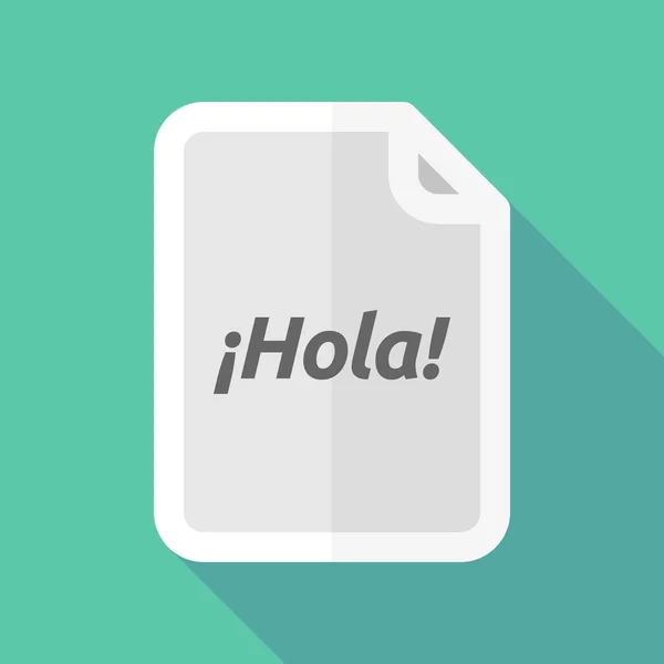 Documento de sombra larga con el texto Hello! en español — Vector de stock