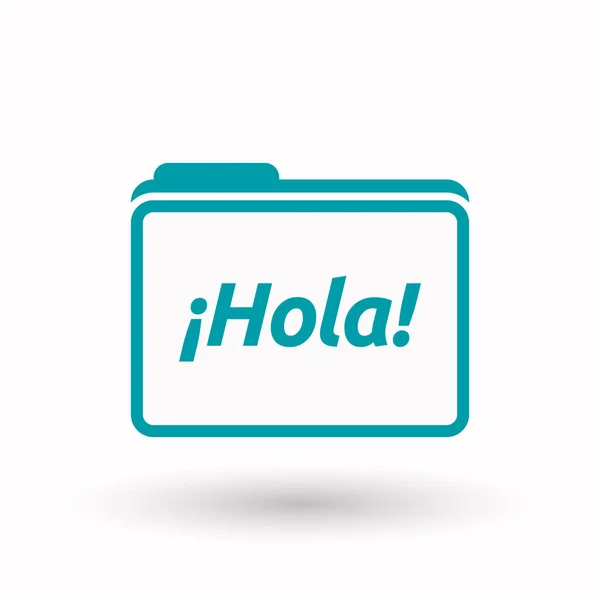 Carpeta aislada con el texto Hello! en español — Vector de stock