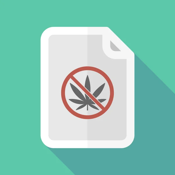 Långa skugga dokument med en marijuana blad i en inte får si — Stock vektor