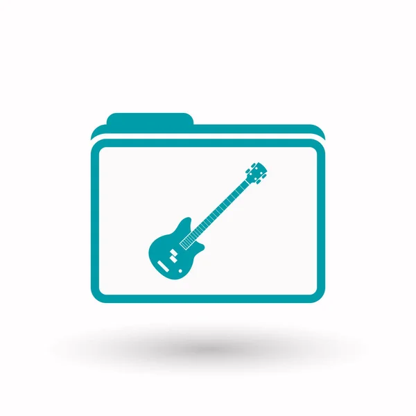 Isolated folder with  a four string electric bass guitar — Stock Vector