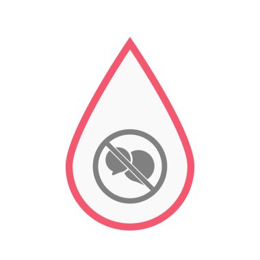 İzole kan damlası iki komik balonları bir yasak s