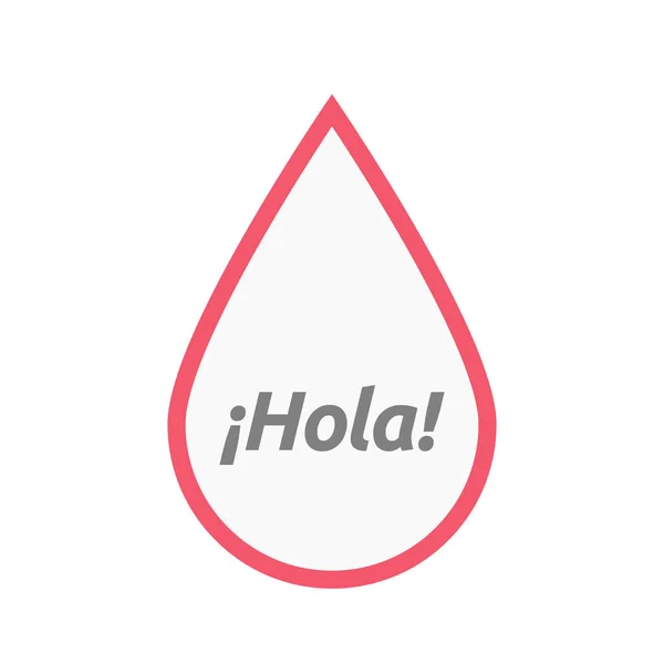 Gota de sangre aislada con el texto Hello! en español — Archivo Imágenes Vectoriales