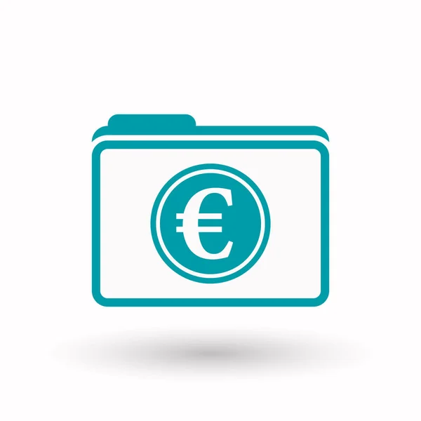 Bir euro para ile izole klasör — Stok Vektör
