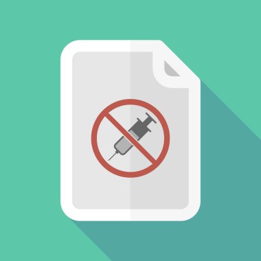 Bir değil bir şırıngada uzun gölge belgeyle sinyal izin 