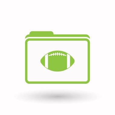 Bir Amerikan futbolu balonu ile izole klasör