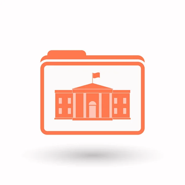 Beyaz Saray binası ile izole klasör — Stok Vektör