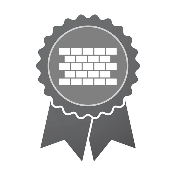Distintivo isolado com uma parede de tijolo —  Vetores de Stock