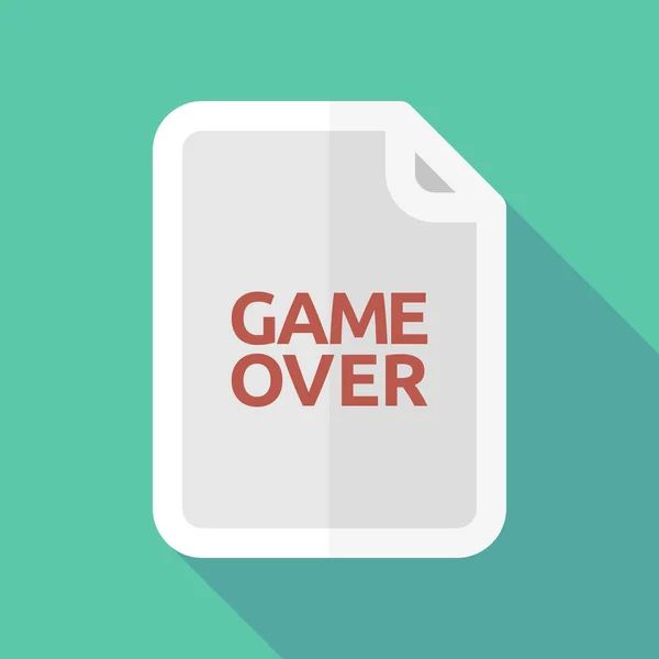 Lange schaduw document met de tekst Game Over — Stockvector
