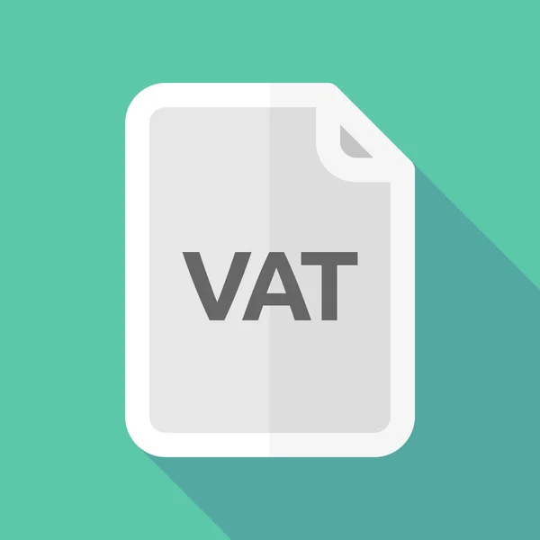 Documento de sombra larga con el acrónimo IVA del impuesto sobre el valor añadido — Vector de stock
