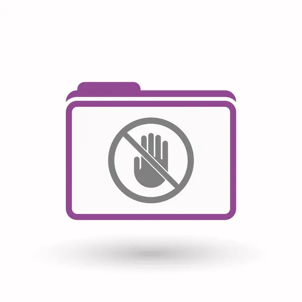 Isolated folder with  a hand  in a not allowed signal — Stock Vector