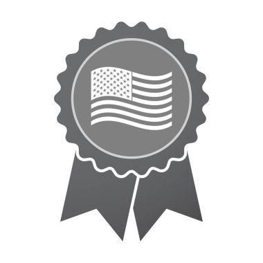 Birleşik Devletleri bayrağı sallayarak ile izole rozet