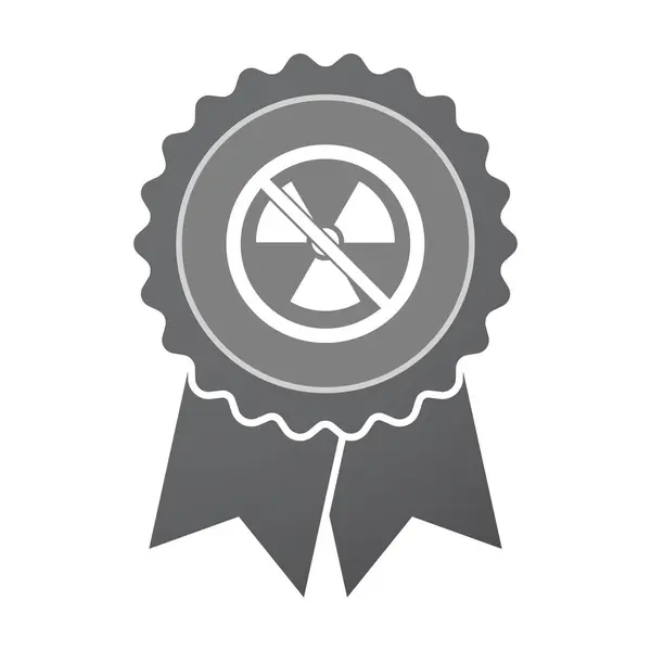 Na białym tle Odznaka ze znakiem radioaktywności w nie dozwolony znak — Wektor stockowy