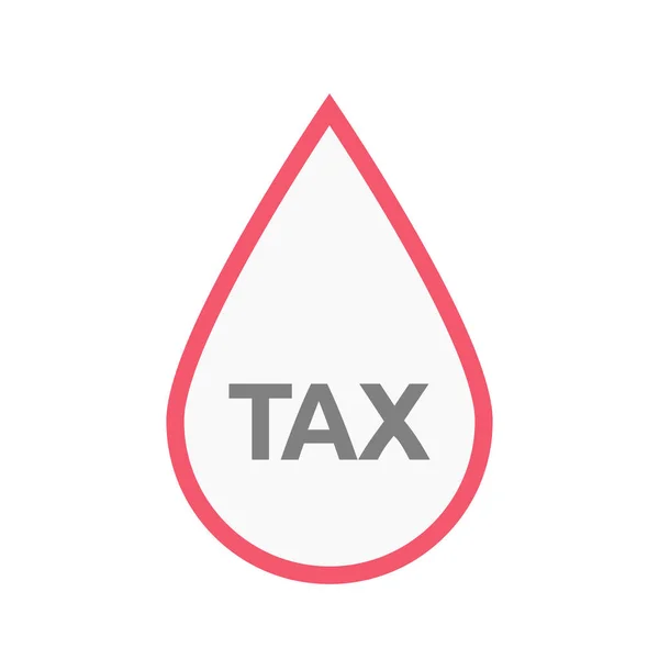 Gota de sangue isolada com o texto TAX — Vetor de Stock