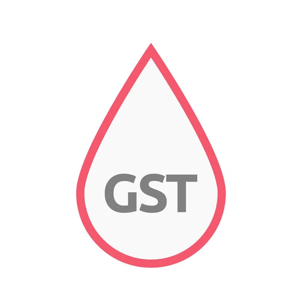 Gota de sangre aislada con el acrónimo GST de Bienes y Servicios — Archivo Imágenes Vectoriales