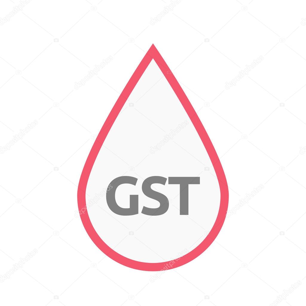 Isolated blood drop with  the Goods and Service Tax acronym GST