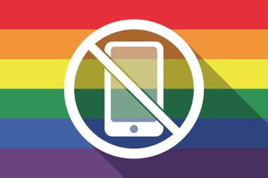 Signa uzun gölge Eşcinsel gurur bayrak bir değil bir telefon ile izin