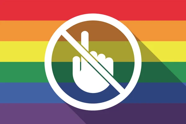 Egy megható gay pride lobogó szerinti hosszú árnyék kéz egy nem enged — Stock Vector