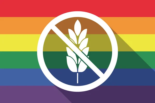 Langer Schatten Homosexuell Pride Flagge mit einem glutenfreien Zeichen — Stockvektor