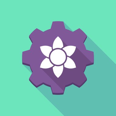 Uzun dişli bir lotus çiçeği ile gölge