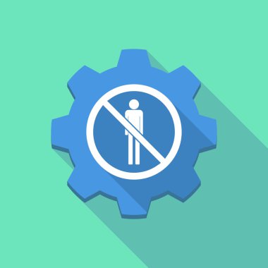 Uzun gölge dişli ile bir değil, bir erkek piktogram sinyal izin