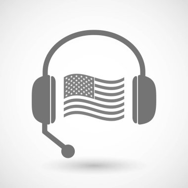 Americ, ABD ile kulaklıklar izole eller serbest