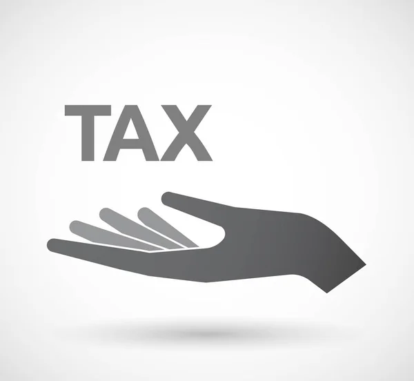 Mano aislada con el texto TAX — Archivo Imágenes Vectoriales