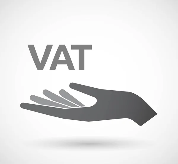 Mano aislada con el acrónimo IVA del impuesto sobre el valor añadido — Vector de stock