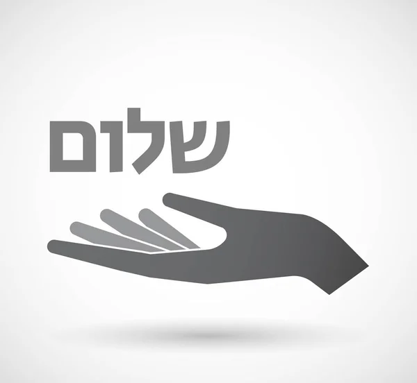 Main isolée avec le texte Bonjour en langue hébraïque — Image vectorielle