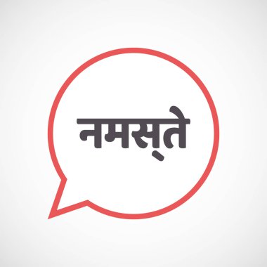 Hintçe çalışa Hello metnini ile izole komik balon