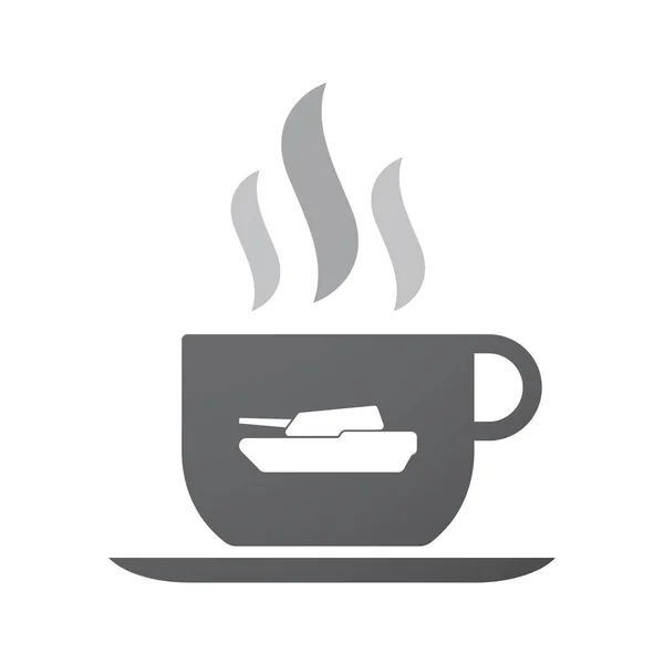 Ізольований кавовий кухоль з бойовим баком — стоковий вектор