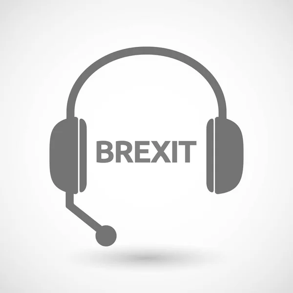 Geïsoleerde handsfree hoofdtelefoon met de tekst Brexit — Stockvector