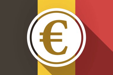 Uzun gölge Almanya bayrağı bir euro para ile