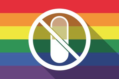 Uzun bir hap değil izin verilen bir sinyal olarak bayrakla Eşcinsel gurur gölge