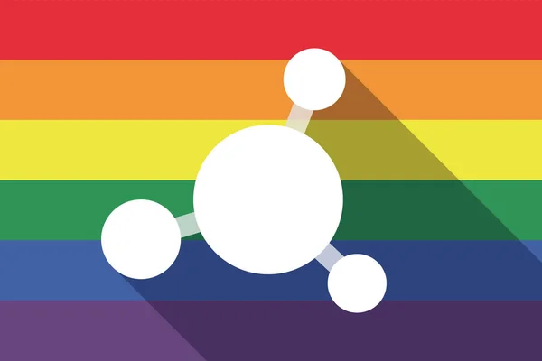 Longa sombra gay orgulho bandeira com um interligado net sinal — Vetor de Stock