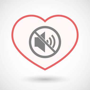 İzole hat sanat kalp bir değil bir hoparlör ile sinyal izin