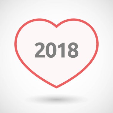 İzole hat sanat kalp ile sayı 2018