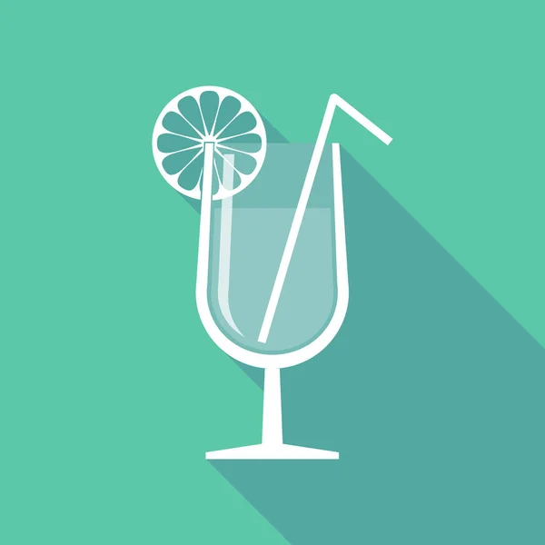 Illustration eines Cocktailglases mit einer Zitronenscheibe und einem s — Stockvektor