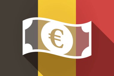Uzun bir euro banknot ile gölge Almanya bayrağı