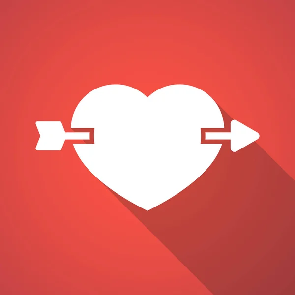 Ilustración de un corazón atravesado por una flecha — Vector de stock