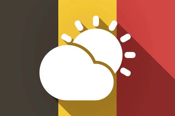 Longue ombre Allemagne drapeau avec le soleil brille derrière un nuage — Image vectorielle