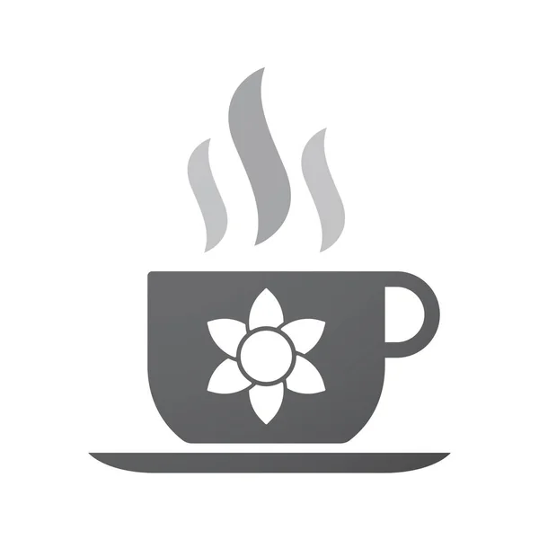 Isolierte Kaffeetasse mit einer Lotusblume — Stockvektor