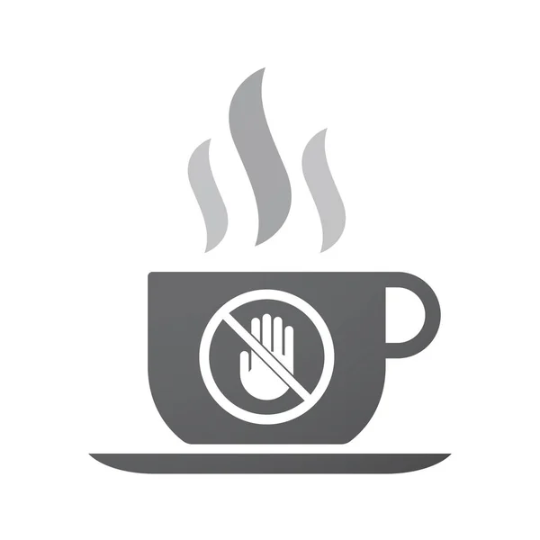 Isolated coffee mug with  a hand  in a not allowed signal — Stock Vector