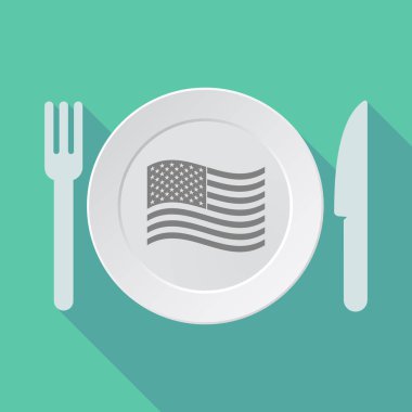 Uzun gölge sofra ile ABD Amerika sallayarak 