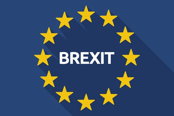 Lange schaduw Eu-vlag met de tekst Brexit — Stockvector