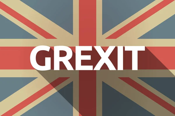 Langer Schatten uk Flagge mit dem Text Grexit — Stockvektor