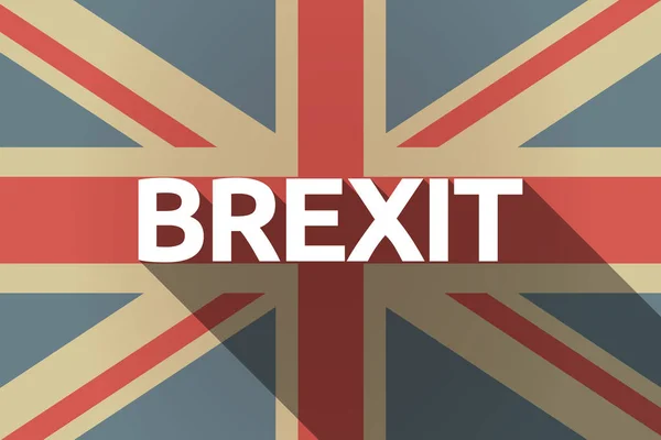 Lange schaduw Uk vlag met de tekst Brexit — Stockvector